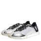 Silver Black Nylon NS1 Low Top Sneakers Shoes