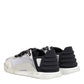 Silver Black Nylon NS1 Low Top Sneakers Shoes