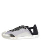 Silver Black Nylon NS1 Low Top Sneakers Shoes