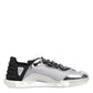 Silver Black Nylon NS1 Low Top Sneakers Shoes
