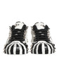 Black White Studded Low Top Sneakers Shoes