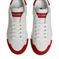 White Leather DG Logo Low Top Sneakers Shoes