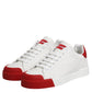 White Leather DG Logo Low Top Sneakers Shoes
