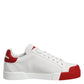 White Leather DG Logo Low Top Sneakers Shoes