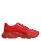 Red Leather Daymaster Low Top Sneakers Shoes
