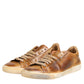 Brown Leather Low Top Men Sneakers Shoes
