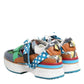 Multicolor Leather Low Top Sneakers Shoes