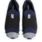 Blue Black Slip On Low Top Men Sneakers Shoes