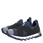 Blue Black Slip On Low Top Men Sneakers Shoes
