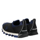 Blue Black Slip On Low Top Men Sneakers Shoes