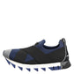 Blue Black Slip On Low Top Men Sneakers Shoes