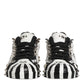 Black White Studded Low Top Sneakers Shoes