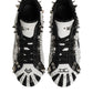Black White Studded Low Top Sneakers Shoes