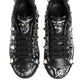 Black Portofino Stud Embellished Sneakers Shoes