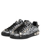 Black Portofino Stud Embellished Sneakers Shoes