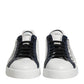 White Blue Crown Low Top Sneakers Shoes