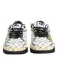 White Logo Print Low Top Men Sneakers Shoes