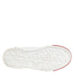 White Red Leather Lace Up Sneakers Shoes