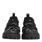 Black Low Top Lace Up Trekking Sneakers Shoes