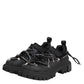 Black Low Top Lace Up Trekking Sneakers Shoes