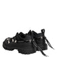 Black Low Top Lace Up Trekking Sneakers Shoes