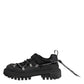 Black Low Top Lace Up Trekking Sneakers Shoes