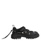 Black Low Top Lace Up Trekking Sneakers Shoes
