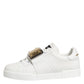 White Logo Plaque Low Top Men Sneakers Shoes