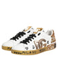 White Gold Crystal Portofino Sneakers Shoes