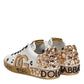 White Gold Crystal Portofino Sneakers Shoes