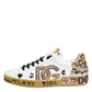 White Gold Crystal Portofino Sneakers Shoes