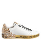 White Gold Crystal Portofino Sneakers Shoes