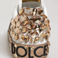 White Gold Crystal Portofino Sneakers Shoes