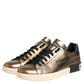 Gold Portofino Leather Low Top Sneakers Shoes