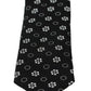 Elegant Black Floral Silk Necktie