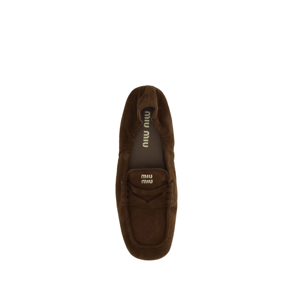 Suede Ruches Loafers