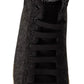 Gray Wool Cotton Casual High Top Sneakers