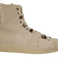 White Leather Lace Up Mens Boots