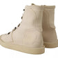White Leather Lace Up Mens Boots