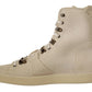 White Leather Lace Up Mens Boots