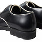 Black White Leather Formal Dress Shoes