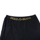 Black Modal Spandex Straight Logo Trouser Pants