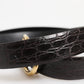 Black Exotic Leather DG Logo Buckle Belt