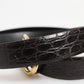 Black Exotic Leather DG Logo Buckle Belt