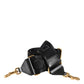 Black Solid Viscose Bag Shoulder Strap