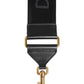 Black Solid Viscose Bag Shoulder Strap