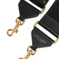 Black Solid Viscose Bag Shoulder Strap