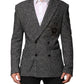 Black White Double Breasted Men Suit Blazer