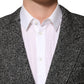Dark Gray White Double Breasted Men Suit Blazer