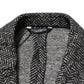 Dark Gray White Double Breasted Men Suit Blazer